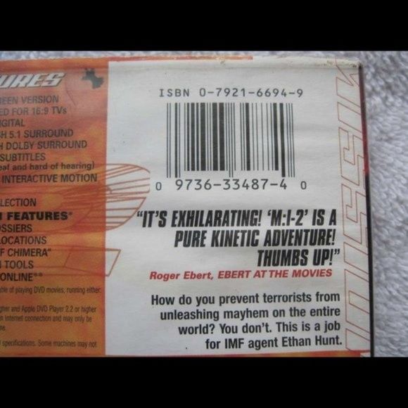 Mission Impossible 2 Tom Cruise M:I-2 DVD Disc Movie Widescreen Bundle It! - Picture 4 of 7